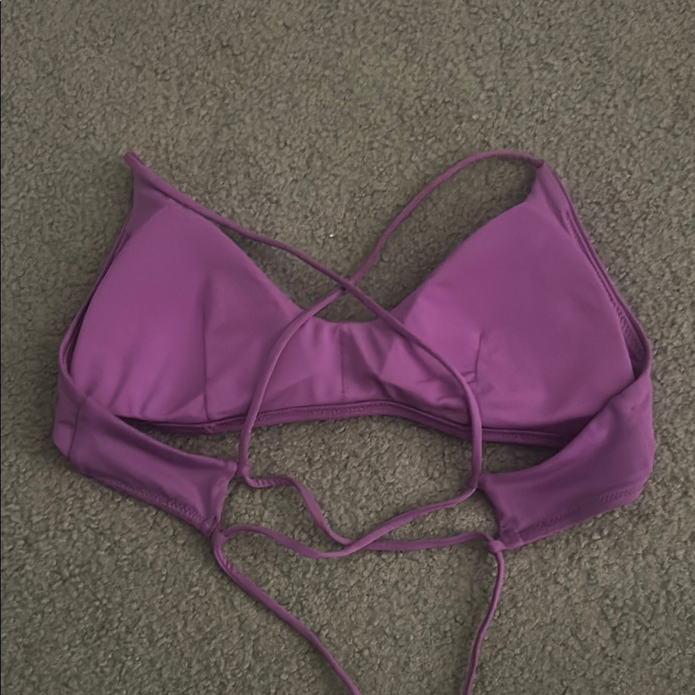 Purple Strappy Bikini Top